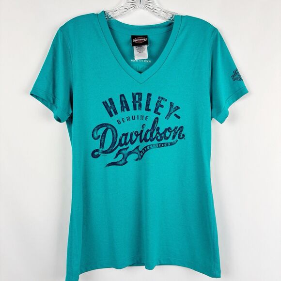 Harley-Davidson Tops - Harley Davidson Paris Etoile France V Neck Women Shirt - Med. Biker Built 2016